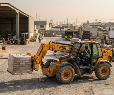 jcb boom loader pallet handling al quoz